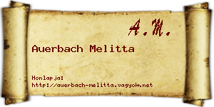 Auerbach Melitta névjegykártya